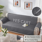 Waterproof Cotton Quilted Sofa Cover - Sofa Runners (Grey)